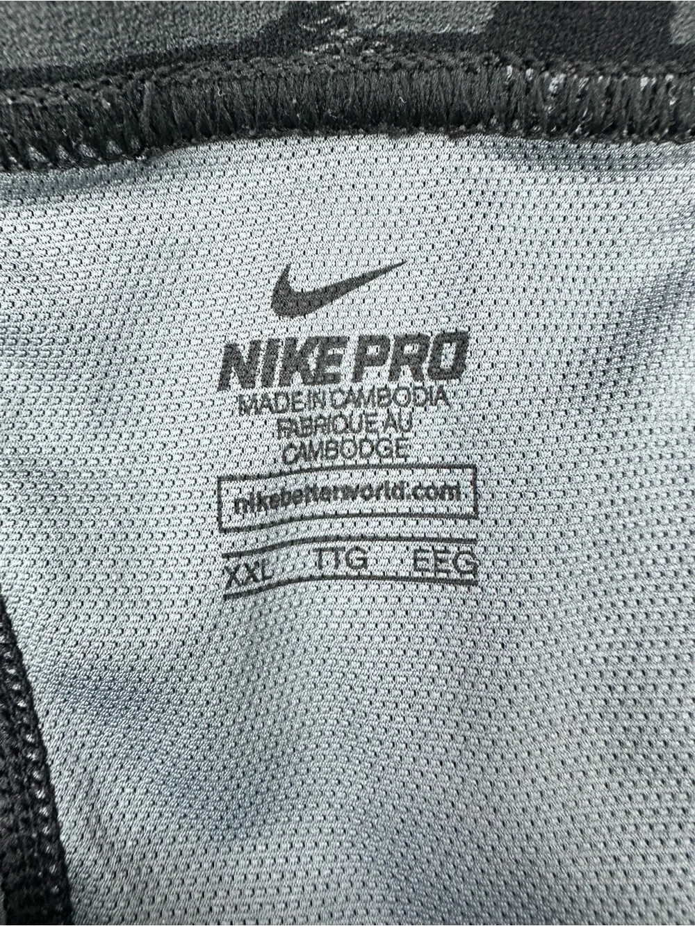 Nike Pro Compression Tights Camo Gray Black Men’s XL 20” Inseam Dri-FIT